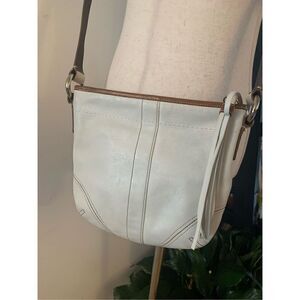 Coach crossbody white purse bag leather